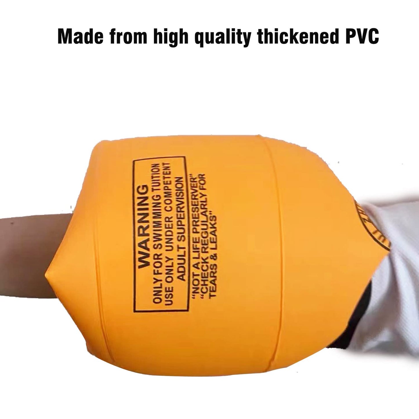 2pcs Roll-up Inflatable Confidence Building Arm Bands, Pool Float Arm Rings - Ideal for Swimming Trainers & Starters (Yellow)