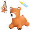 INPANY Teddy Bear Bouncy Horse Hopper Toy, Small Brown Rubber Ride-On for Toddlers, Cute Birthday Gift for 2-4 Year Olds