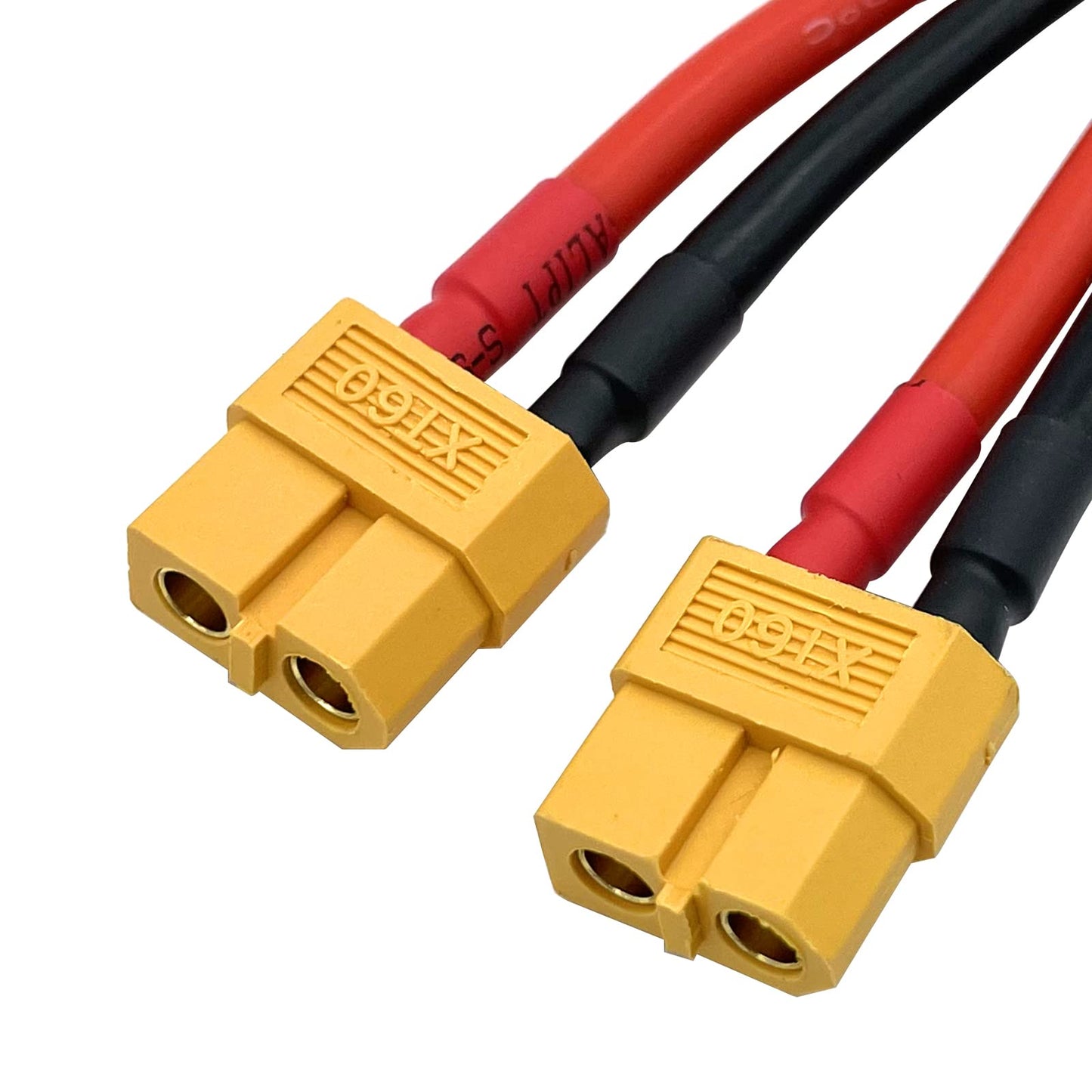 2Packs XT60 Parallel Y Splitter Battery Connector 12AWG Cable Dual Extension Y Splitter Male to 2 Female for RC Quadcopte Multir