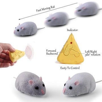Tipmant Mini Sized Rc Mice Ir Remote Control Rat Mouse Animal Prank Joke Scary Trick Toys For Cat Dog Kids Christmas Birthday Gi