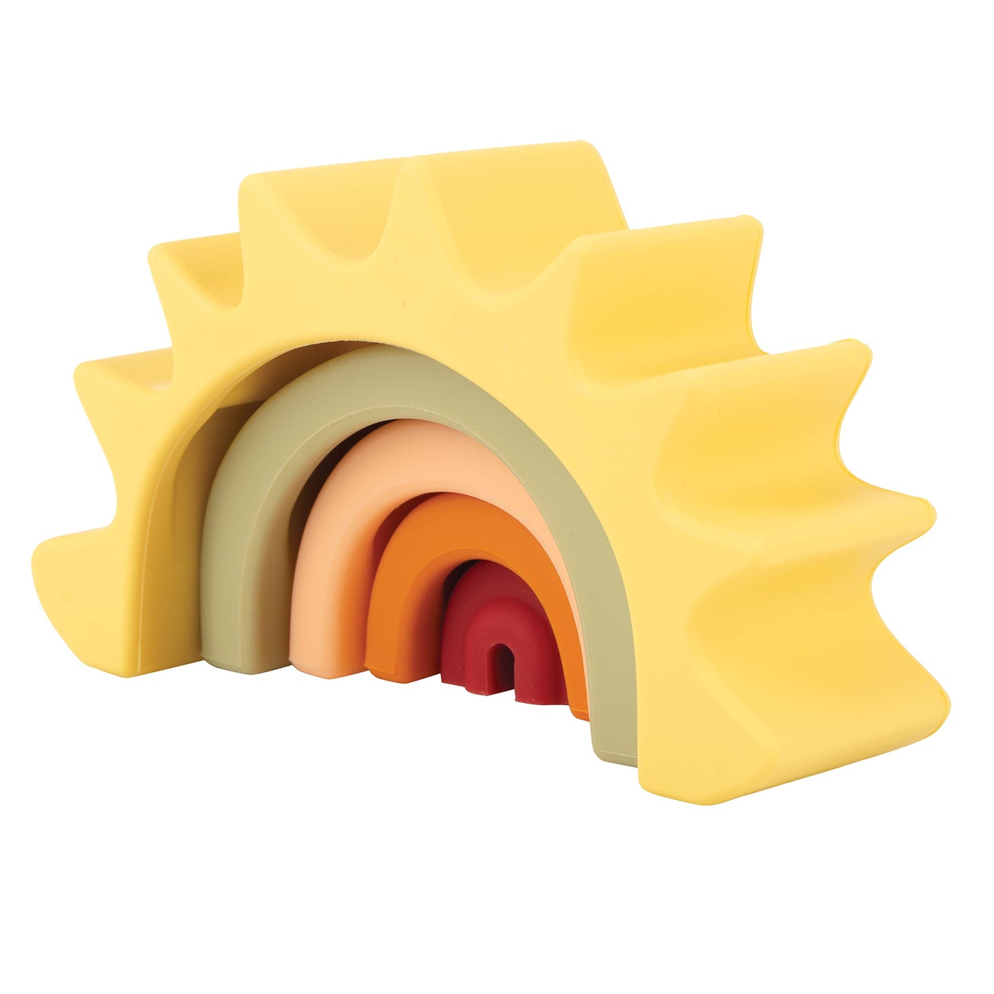 Nuby Soft Silicone Stackable Sun Interactive Toy For Early Development, Creativity, 12+ Months