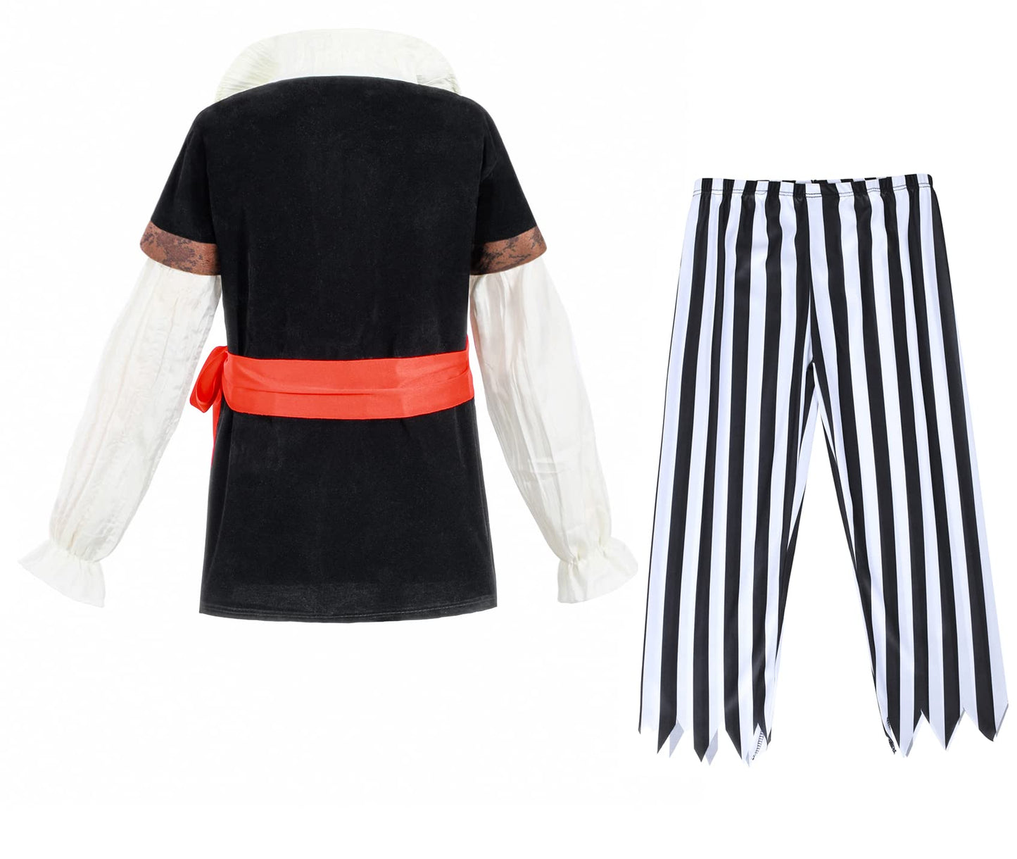 10 Pcs Pirate Costume Kids Coat Pants Hat With Accessories Deluxe Set For Party Cosplay 3T-5T