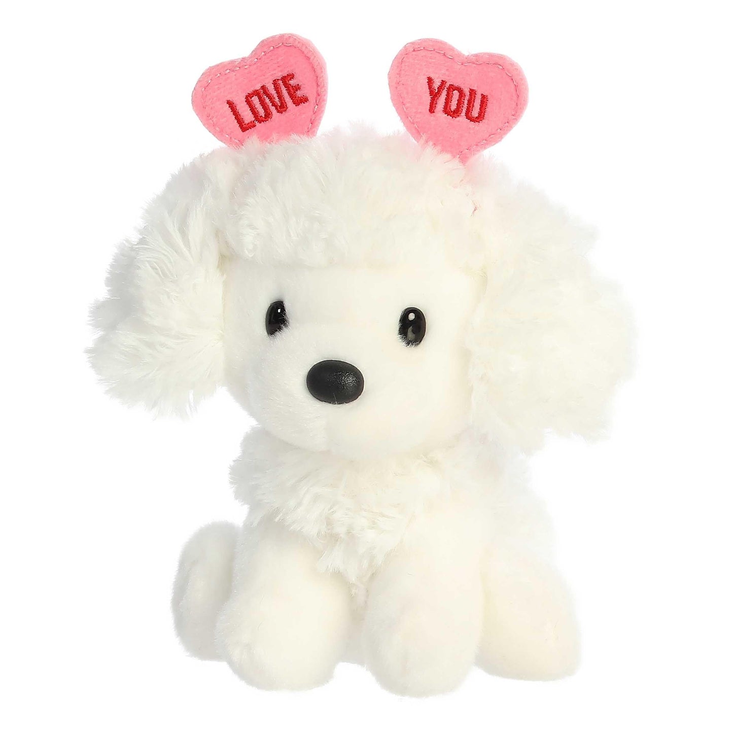 Aurora Heartwarming Love On The Mind Love You Poodle Stuffed Animal - Valentine'S Joy - Loveable Companions - White 6 Inches