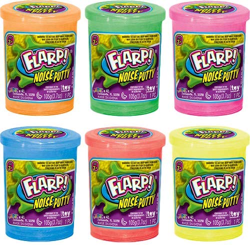Ja-Ru Flarp Noise Putty (6 Toys) Fidget Toy Putty Passing Gas Sound Noise Maker Slime. Pranking Toy For Kids. Colored Scented Putty. Bulk Party Favor. Plus Sticker 10041-6S