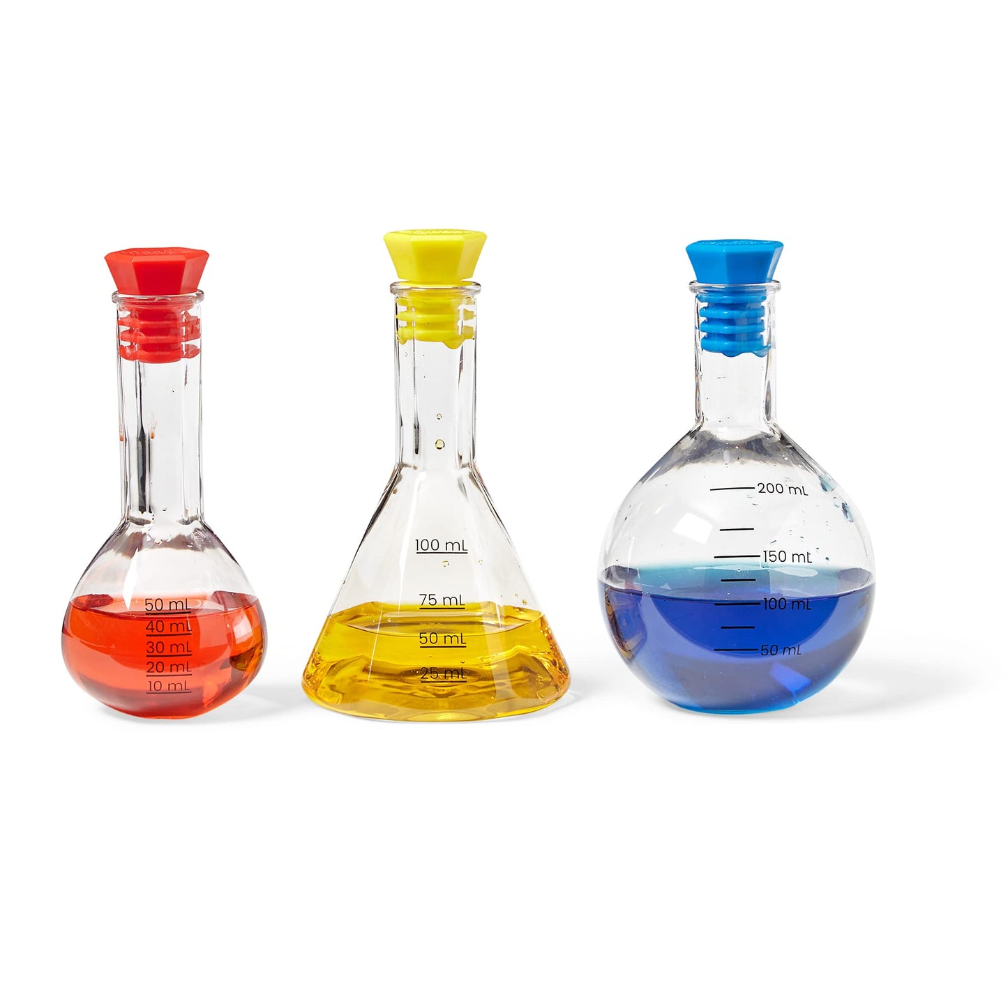 Hand2Mind Starter Science Measuring Flask Set, Plastic Beakers For Kids, Science Lab Equipment, Measuring Toys For Kids, Kids Chemistry Set, Educational Science Kits, Science Supplies For Classroom