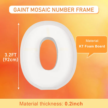 3Ft Large Marquee Letters Mosaic Balloon Frame Pre-Cut Foam Board Marquee Light Up Letter O For Birthday Party Decorations,Weddi