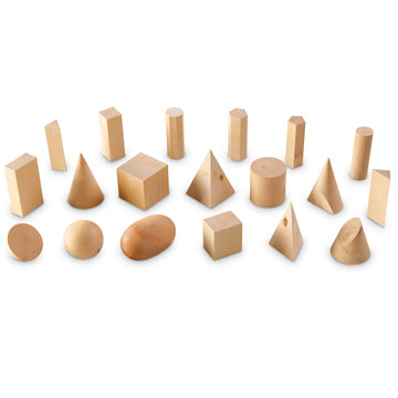Learning Resources Ler4298 Wood Geometric Solids, Set Of 19