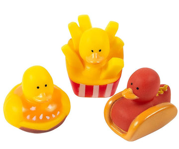 Cool Rubber Ducks (2') Standard Size. (12 Pack) Cute Duck Bath Tub Pool Toys. (Fast Food Rubber Duckies)