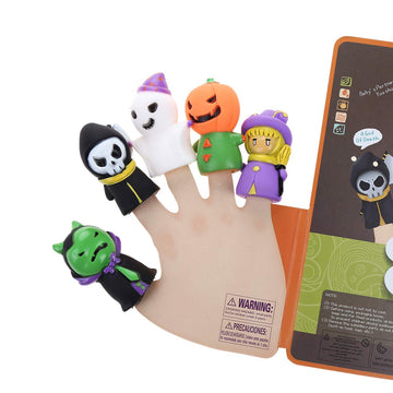 5 Pieces Halloween Finger Puppets Witch, Ghost, Grim Reaper, Green Monster, And Pumpkin Character Finger Toys, Halloween Party F