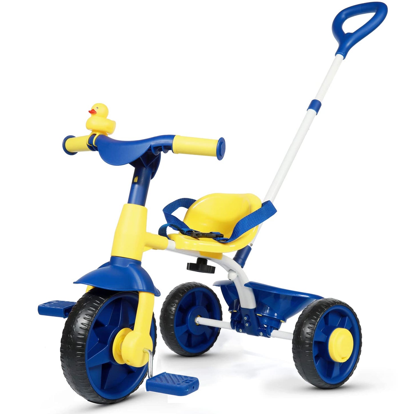 KRIDDO 2 in 1 Kids Tricycles Age 18 Month to 3 Years, EVA Wheels Upgraded Trikes Gift for Toddlers 2 to 3 Year Old with Push Han
