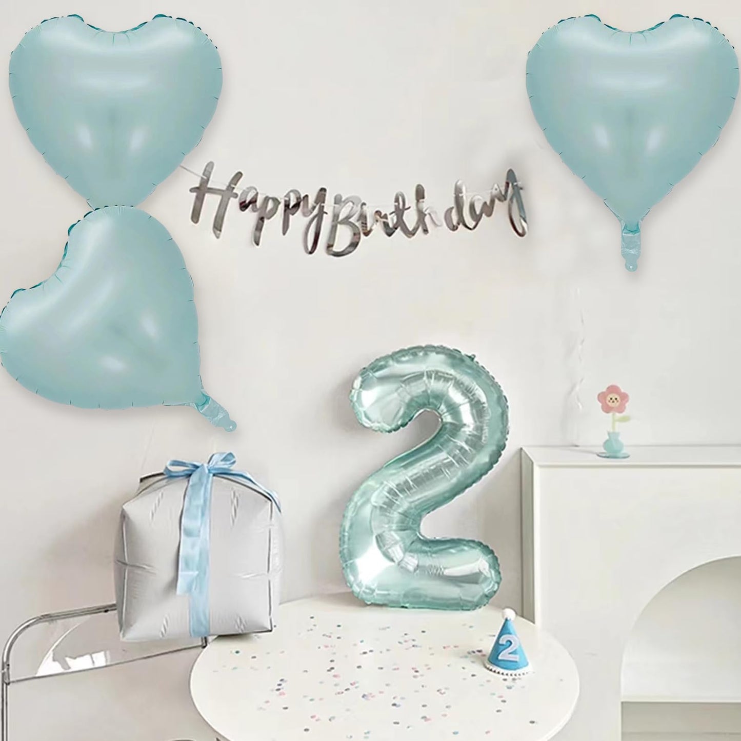 30 Pcs 18 Inch Baby Blue Heart Balloons Foil Blue Heart Shaped 18 Inch Balloons Helium Mylar Balloons Foil Balloon Baby Shower D