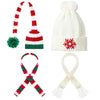 4 Pack Doll Clothes Christmas Mini Snowman Hats Scarf, Santa Knit Hat Christmas Tree Scarf For Doll Elf Santa Mini Snowman (Nove