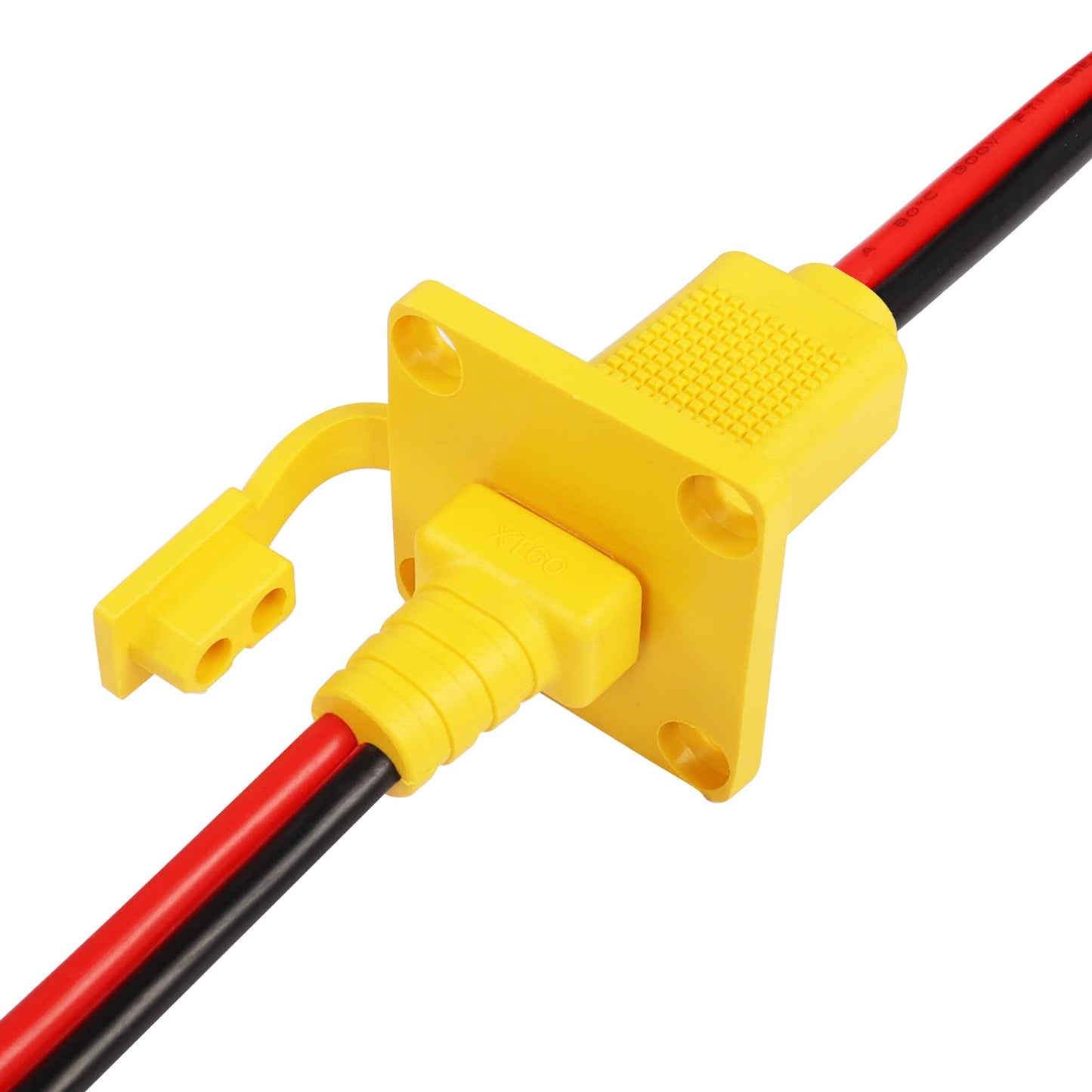 RIIEYOCA XT60 Adapter with Mount Panel Cable 12AWG XT60 Male Plug with Mount Panel to bare wire Power Cable for RC Lipo Battery