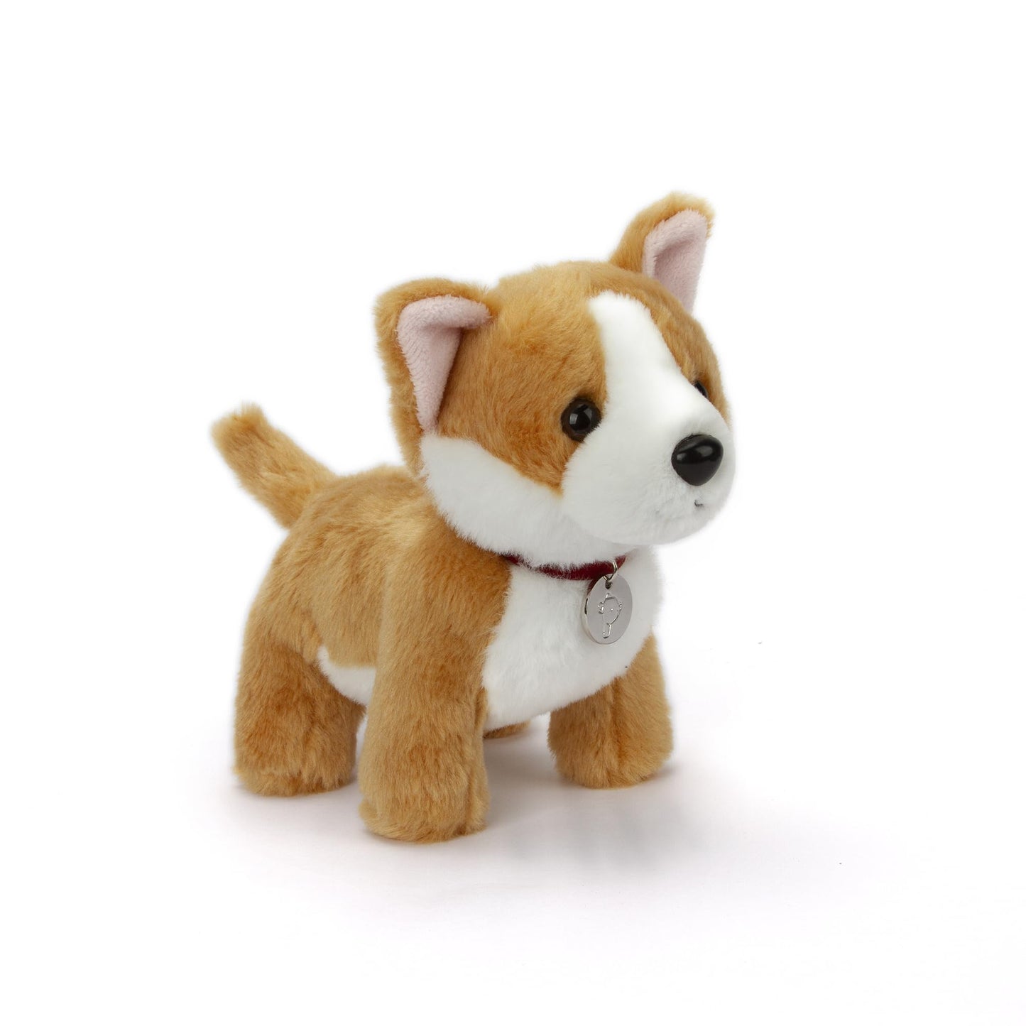 Plushland Plush Stuffed Dog Toy - Corgi with Collar, 8 Inches, Multi-Color, Soft Polyester for Boys and Girls