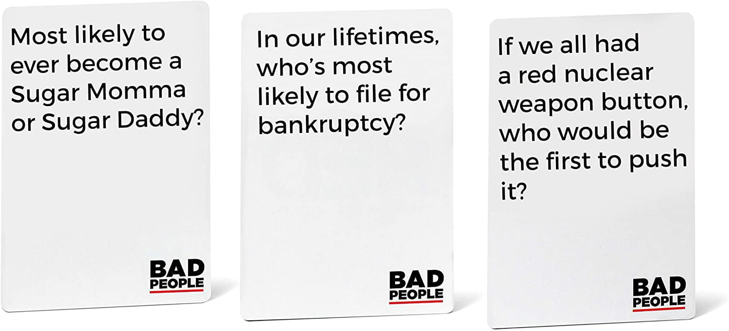 BAD PEOPLE Party Game White Expansion - 100 New Question Cards - Medium Cardstock for Fun Parties - Model DYE5000