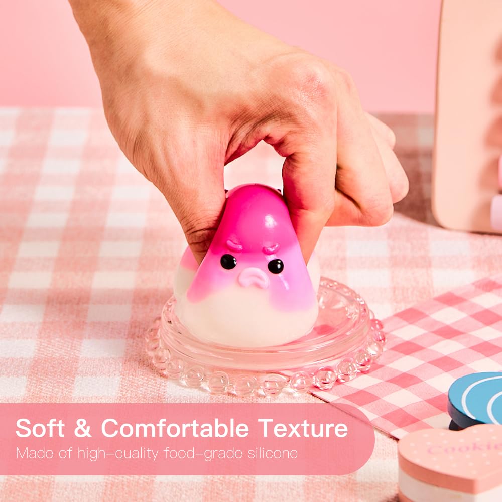 Cute Animals Taba Squishy Toys for Kids & Adults - Kawaii Stress Relief Fidget Sensory Toys, Soft Silicone Squeeze Gifts for Chi