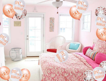 13Th Birthday Balloons, Omg Ur A Teenager Balloons Happy 13Th Birthday Latex Confetti Balloon Ribbons For Girls 13Th Teenager Bi