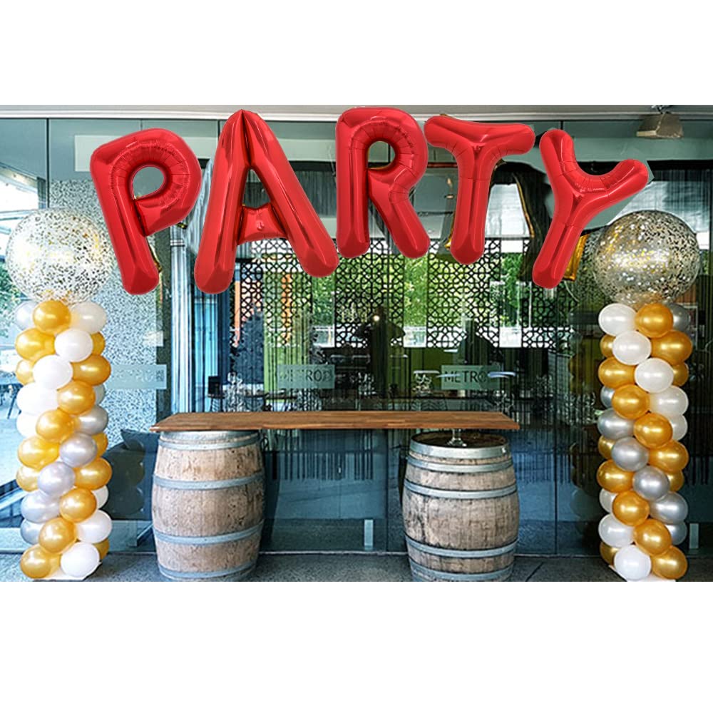 Toniful 40 Inch Large Bright Red Letter Balloons A-Z, Giant Jumbo Helium Foil Mylar Big Letter P Balloons For Birthday Party Ann
