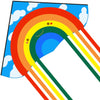 Huge Rainbow Delta Kites For Kids And Adults-60 Wide With 9.5' Long Tail- Easy Flyer - Kit Line And Swivel Included- Good For Outdoor Games And Summer The Beach Toys For Kids