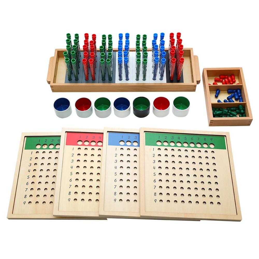 Kghios Montessori Long Division Board (Test Tube Division Group),Montessori Math Toys Materials for Toddlers,Mathematics Teachin