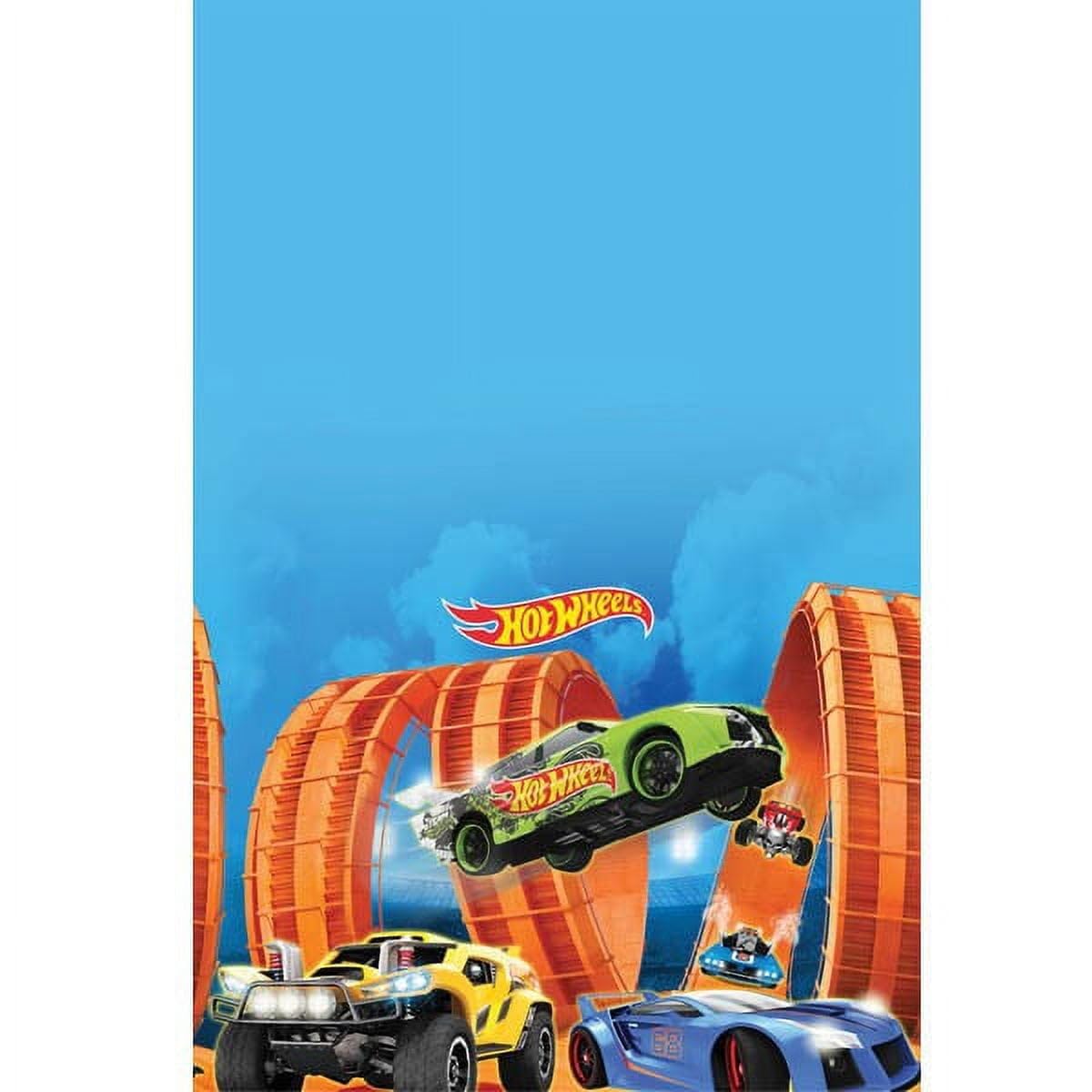 Adorable Hot Wheels Wild Racer Plastic Table Cover - 54' X 96' (1 Pc.) - Vibrant Design & Easy Cleanup - Perfect For Party Decorations