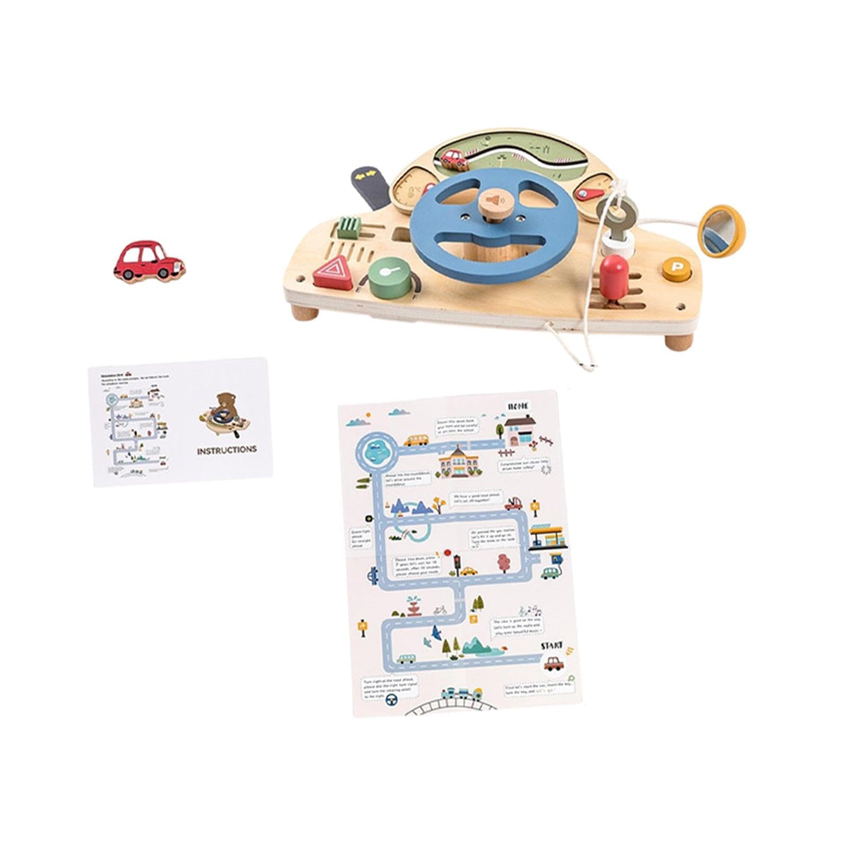 UJEAVETTE Baby Busy Board Interactive Wooden Sensory Toys for Baby Children Boys Girls