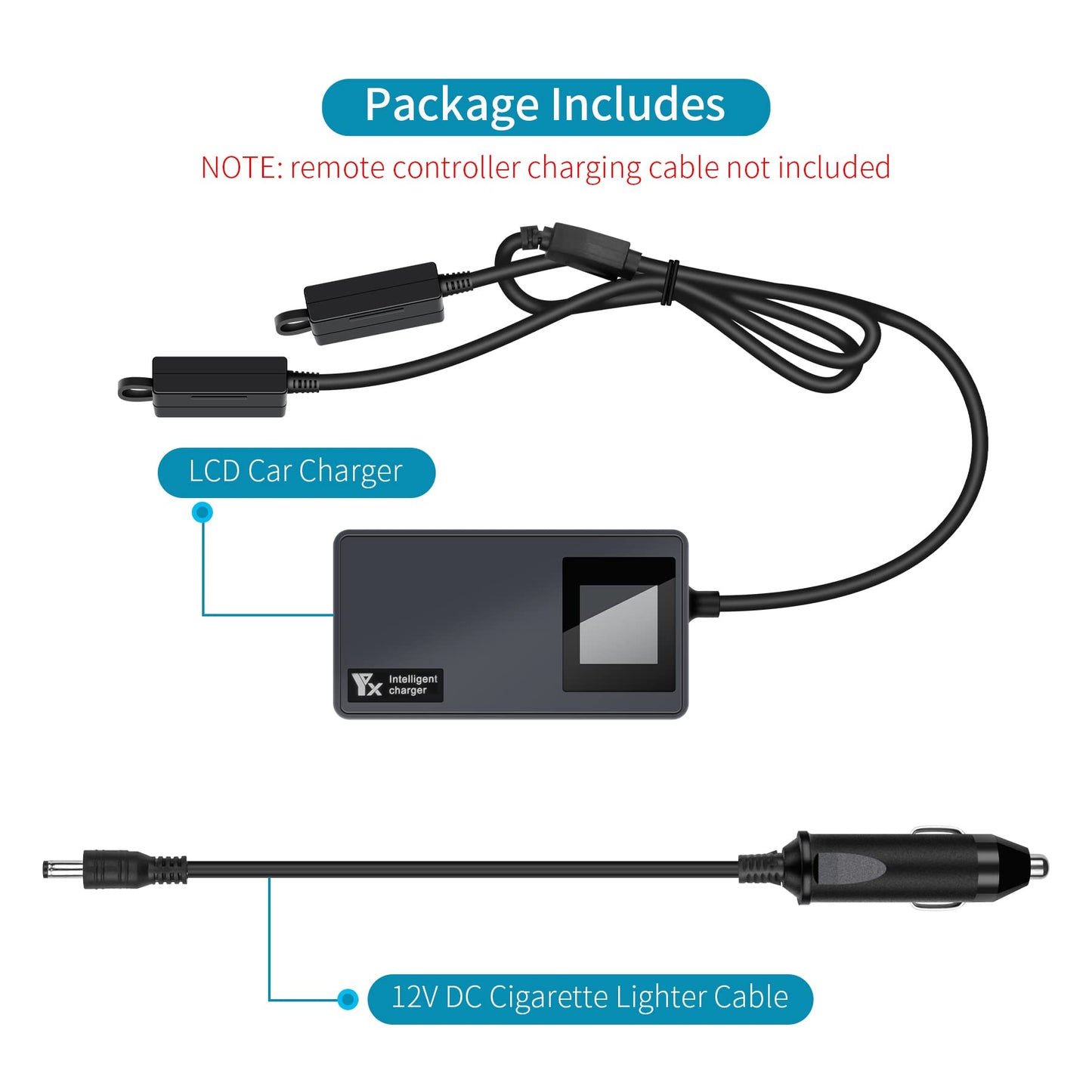 Hanatora LCD Battery Car Charger for DJI Air 2S,Mavic Air 2 Drone, Charge (2xUSB + 1 x Battery),12v Rapid Charging Hub Accessori
