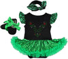 HOIZOSG Baby Girls Anna Princess Costume Halloween Christmas Party Outfits Birthday Romper Tutu Dress w/Headband Shoes Green M