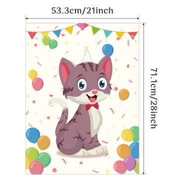 Morcheiong Pin The Tail On The Cat Birthday Party Game With 48 Hats, Cat Themed Birthday Party Favors Supplies Decorations For Kids