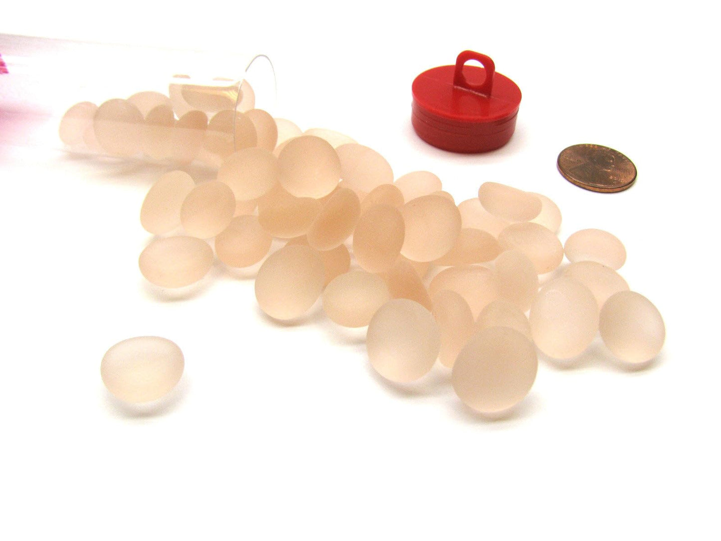 Chessex Manufacturing Chx01194 Glassstonestube - Crystal Pink Frosted Board Gaming Stone - 40 Piece