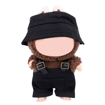 2Pcs Doll Clothes Set, Cool Outfit & Accessories For 15Cm/17Cm Dolls Includes Stylish Overalls & Bucket Hat Fashionable Toy Clot