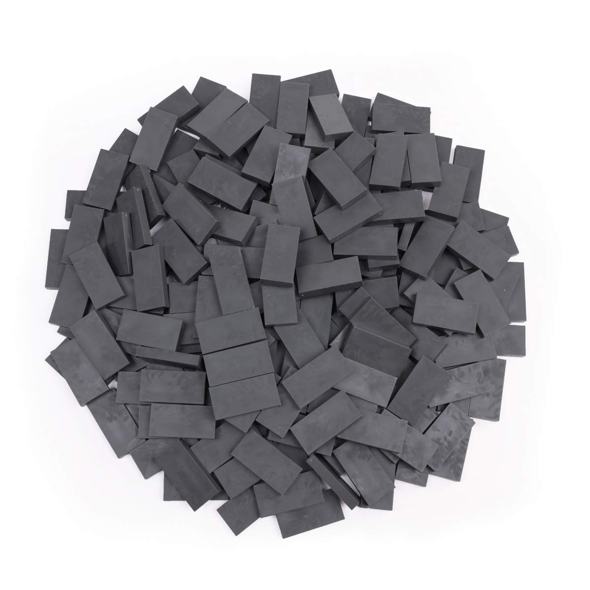 Bulk Dominoes Plastic Bulk 100pcs - Building and Stacking and Chain Reaction Toppling STEAM Toy Blocks for Kids (Dark Grey)