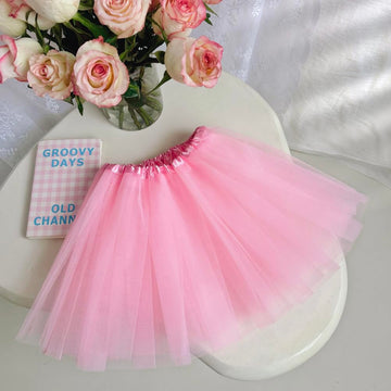 Bgfks Tutu Skirt For Girls,5 Pack Princess Party Favor Dress Skirt Set With Hairclips For 2-8 Years.(Pink)