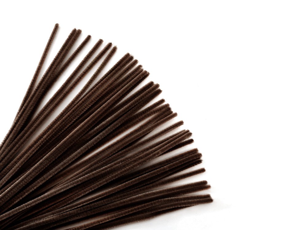 Krafty Kids GC024D 40 Piece Chenille Stems Pipe Cleaners, 6mm by 12, Dark Brown