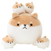 SQEQE Stuffed Animal Shiba Inu Plush Toy with 4 Baby Shiba Inu Plushies in her Tummy Stuffed Cotton Plush Animal Toy Gift for Kids