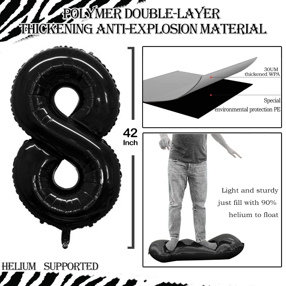 Goer Number 28 Balloons For 28Th Birthday Party Decorations,42 Inch Jumbo Foil Helium 82 Balloons For 82Nd Birthday Party Decoration (Black)