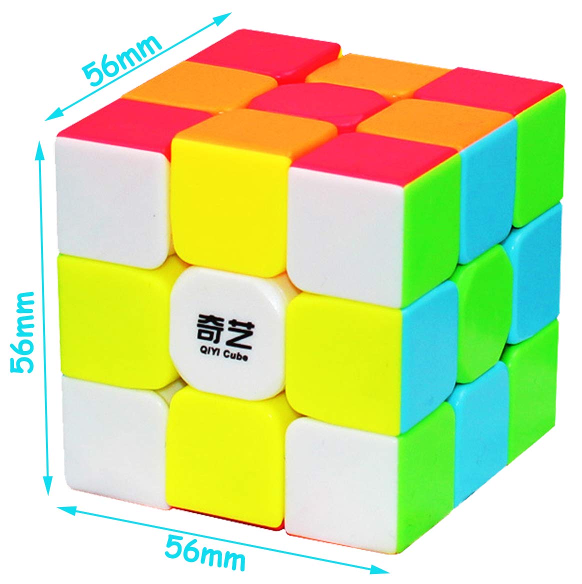 Tanch Qiyi Speed Cube 3X3 Stickerless Magic Cube Puzzle Toy Colorful