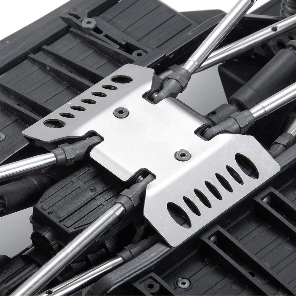 RCLions Stainless Steel Center Skid Plate Protection Plate Chassis Guard for Axial SCX10 iii AXI03007 AXI03006B Upgrades 1/10th