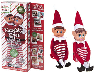 Elves Behavin' Badly - 12' Vinyl Faced Naughty Elf Doll (1 Naughty Elves - 1 Boy & 1 Girl)