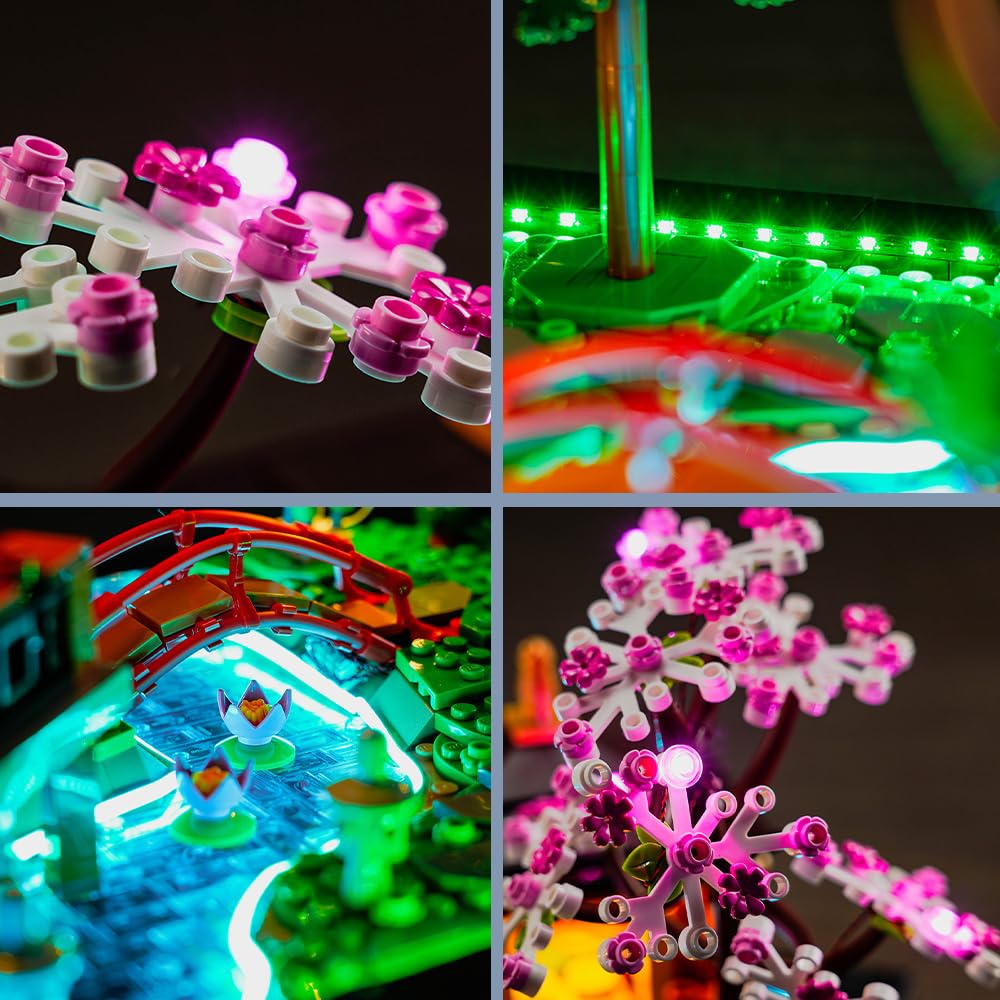 Brickbling Led Light Compatible With Lego Tranquil Garden 10315 Building Set (Model Not Included), Remote Control Version Lighting Compatible With Lego Zen Garden