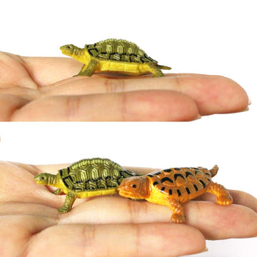 Animal Assorted Mini Plastic Figures Toy Set, Educational Party Cake Topper, Goody Bag Filler (12Pcs Small Tortoise)