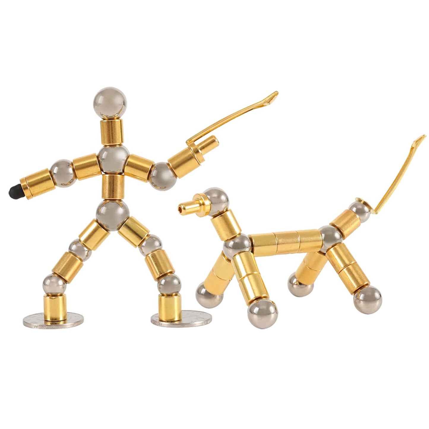 Fidget Pen Decompression Magnetic Metal Pen, Toy Pen Relieving Stress Build Various Of Shapes, Strato Pen Multifunctional Deform