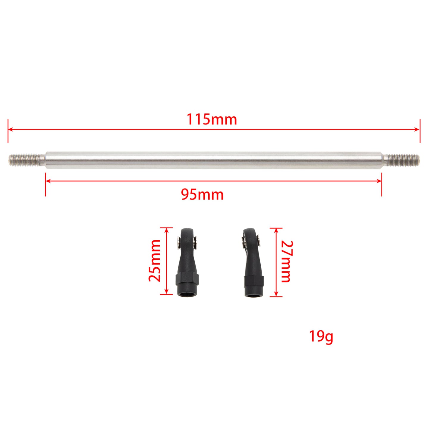 Meus Racing 1/10 Links Steel Chassis Links Kit For Traxxas Trx4 Axial Scx10 Tamiya Cco1 Redcat Gen8 1/10 Rc Crawler (115Mm)