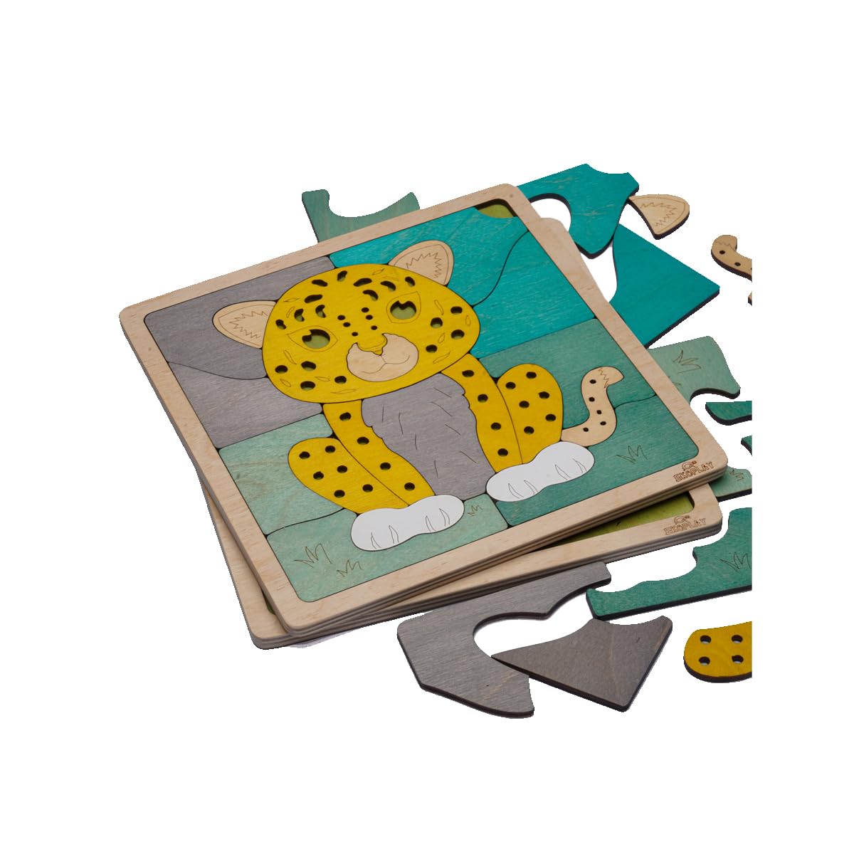 Amur Leopard Wooden Puzzle | 20 Pieces Jigsaw Puzzle | Endangered Animals For Kids 3 Years And Above