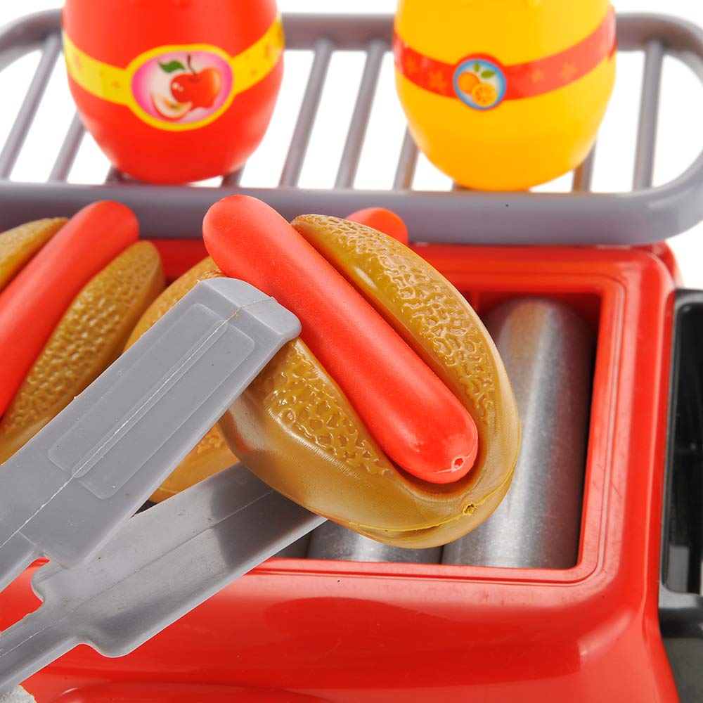 Hot Dog Roller Grill Play Set - Electric Stove Toy With Light & Sound | Pretend Play Kitchen Appliance For Kids | Fun Barbecue F