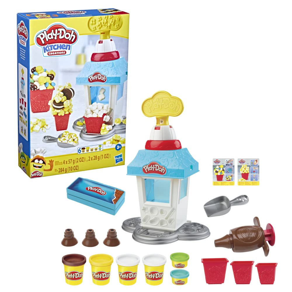 Play-Doh Kitchen Creations Popcorn Party Play Food Set With 6 Non-Toxic Cans