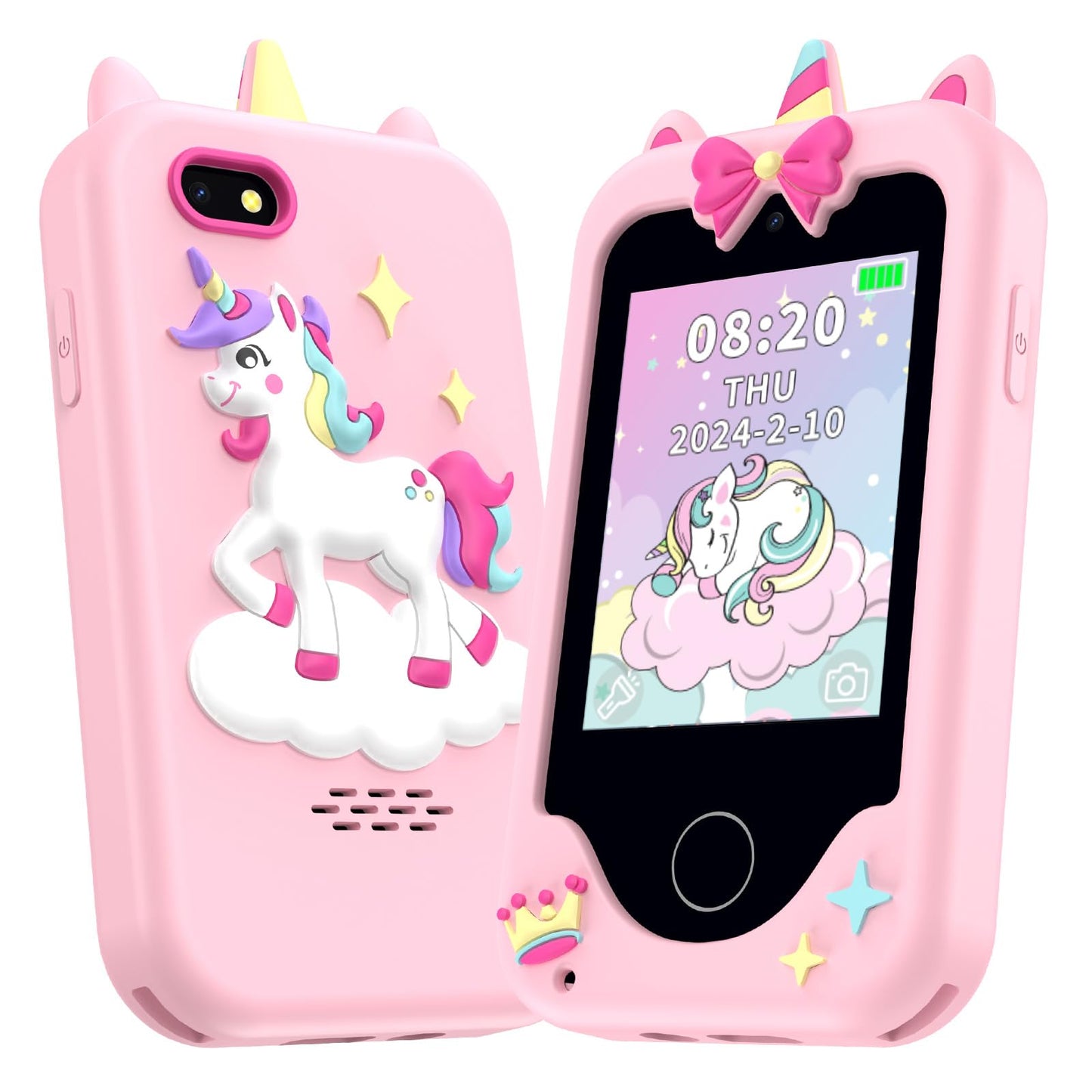 Nikuku Kids Smart Phone for Girls, Christmas Birthday Gifts for Girls 3-8 Year Old, Toddler Play Cell Phone Toys with Puzzle Gam