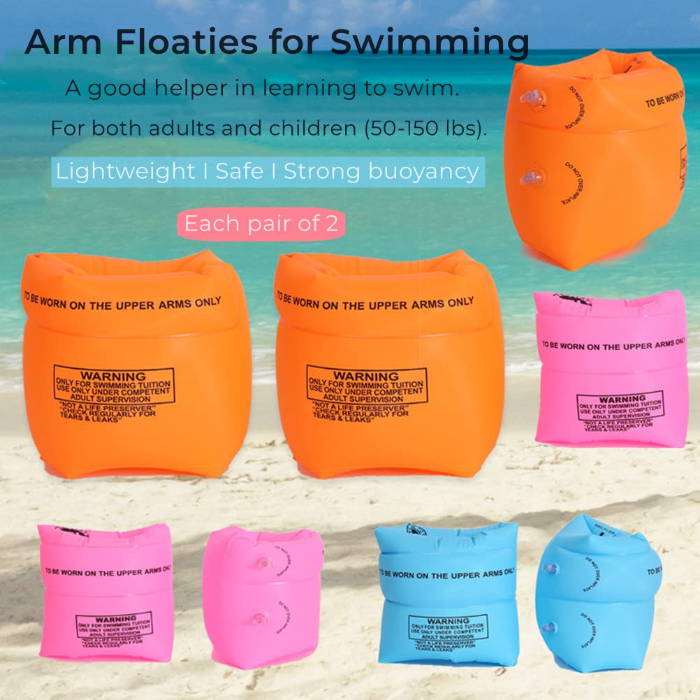 Arm Floaties For Kids And Adults (4 Pack) - Pool Floats Arm Bands Inflatable Swim Rings Pvc Arm Floater For Toddlers Kids 3-5-6-