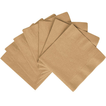 Premium Gold 3-Ply Luncheon Napkins - 6.5' X 6.5' (Pack Of 20) - Elegant Design & Disposable Napkins, Durable & Soft Material - Perfect For Parties, Events & Everyday Use