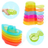 Baby Bath Toys For Kids Ages 1-3, 11 Pcs Mold Free Toddler Bath Toys For 2-4 Bathtub Water Table Pool Toys Rainbow Stackable Boats And Spoons For Babies 6-12 Months Early Learning Educational Gift